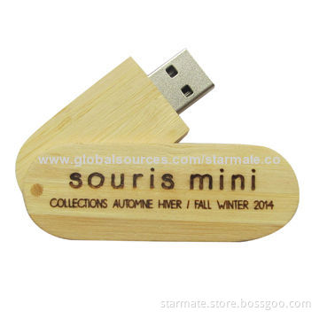 Swivel Wooden USB Flash Drive